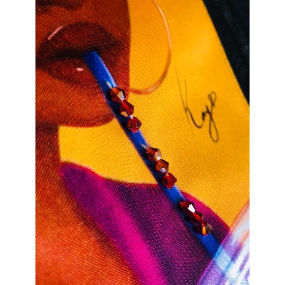 Embellished Graphic Mesh Top with 3D Raised Detailing Small - Picture 6 of 8